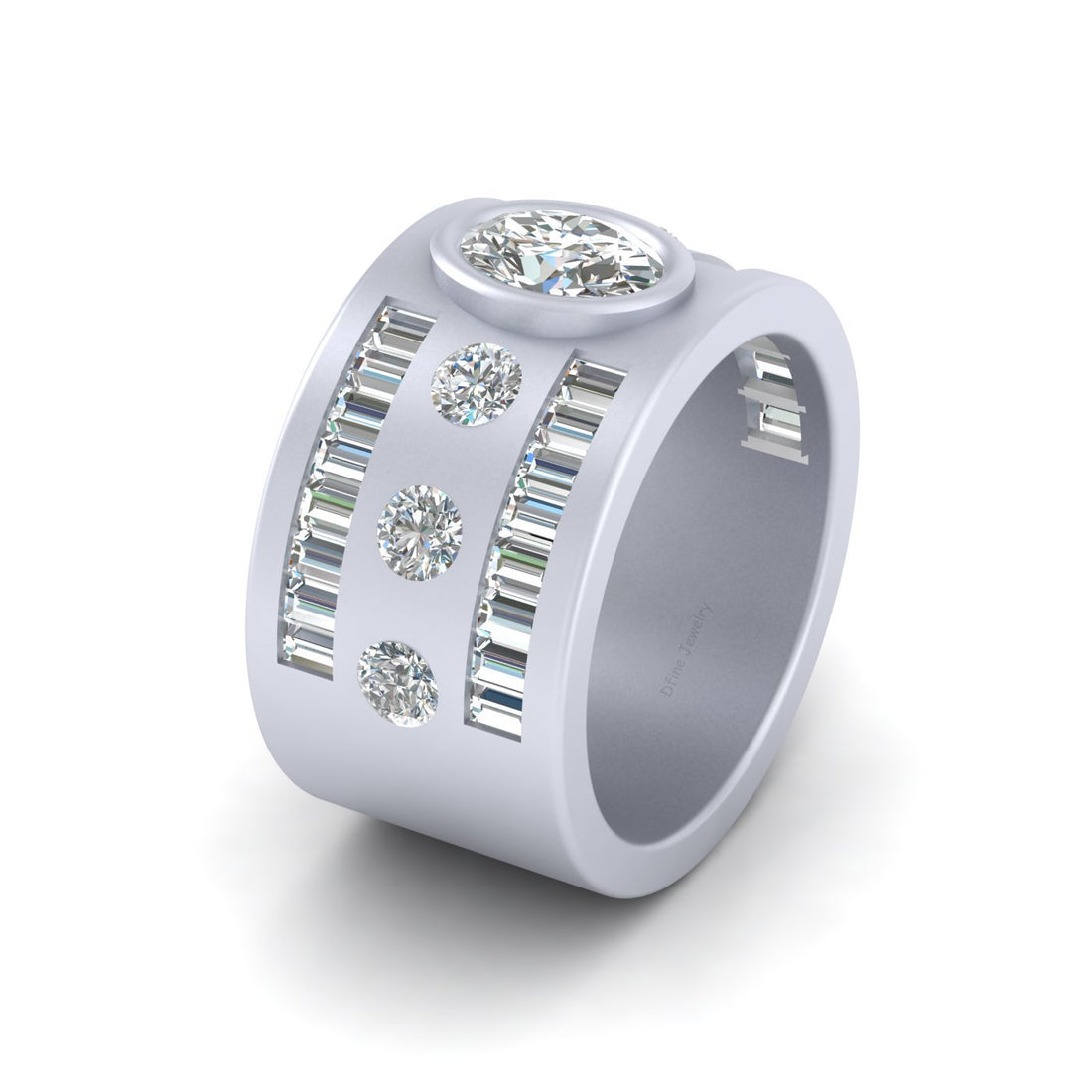 OVAL DIAMOND ENGAGEMENT BAND