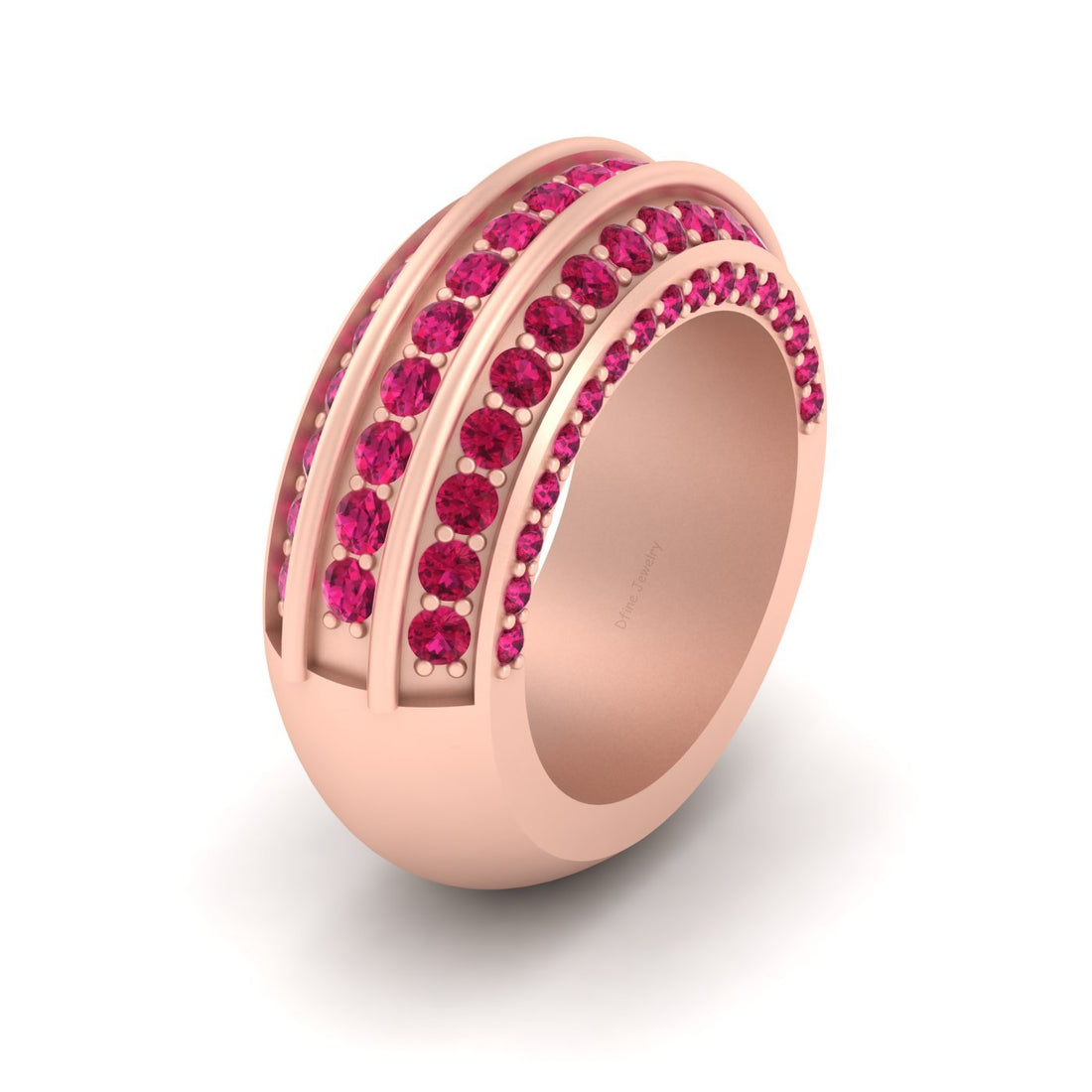 RUBY WEDDING BAND FOR HER