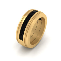 Engagement Band For Women Solid Yellow Gold Wedding Band For Her