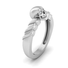 Silver Skull Engagement Ring Gothic Creepy Skull Ring Womens