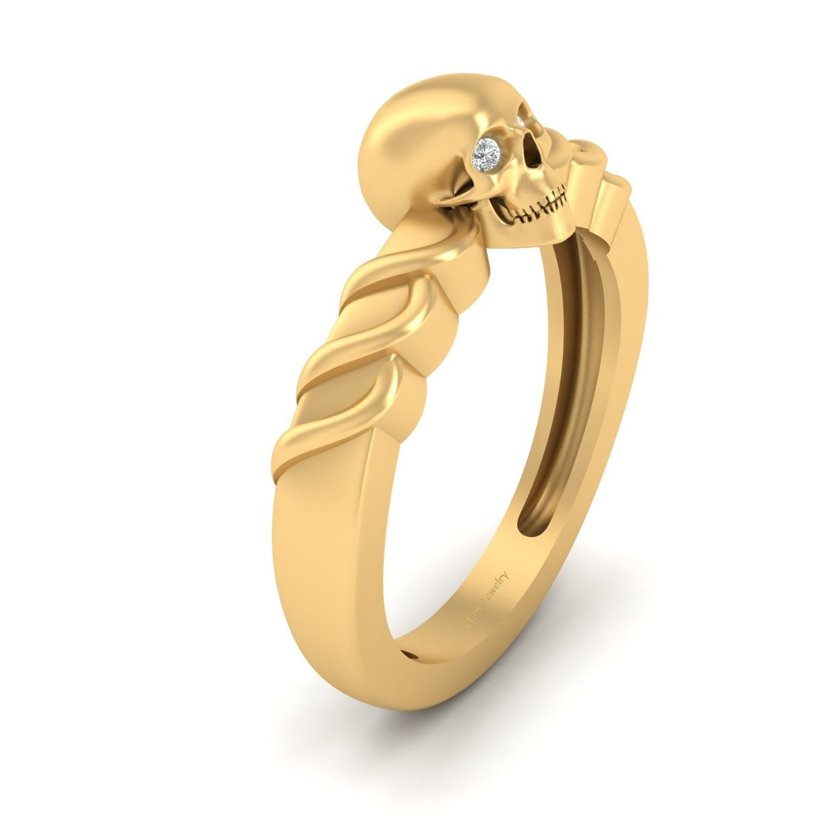 SILVER SKULL ENGAGEMENT RING