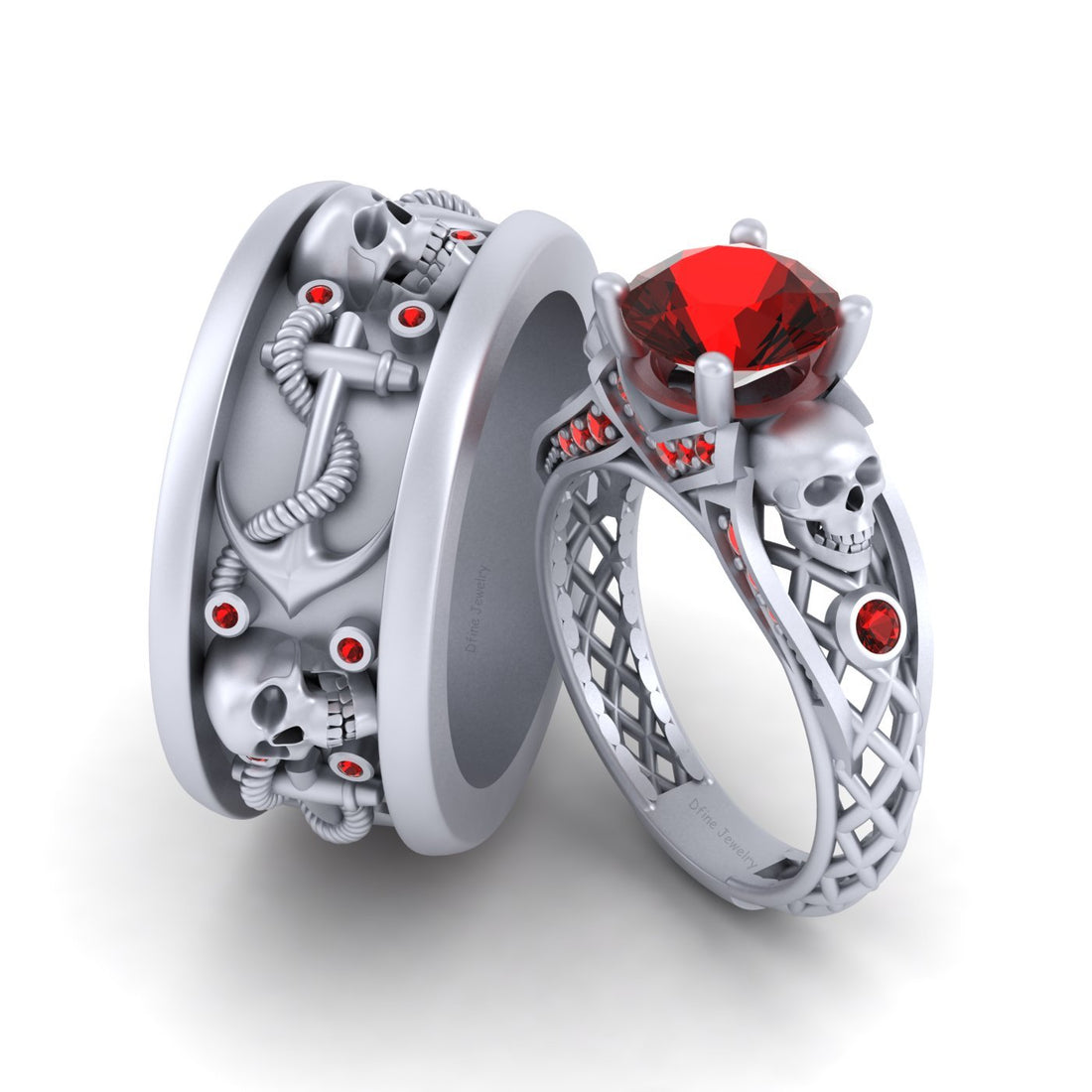 MATCHING SKULL COUPLE RINGS