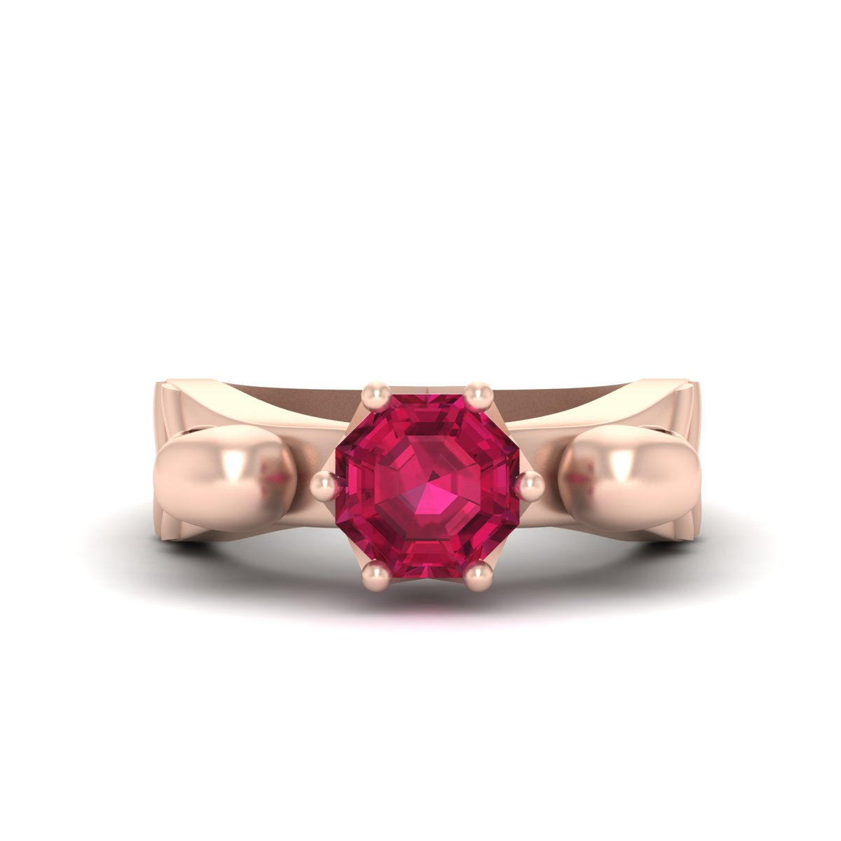 Solitaire Ruby Skull Engagement Ring