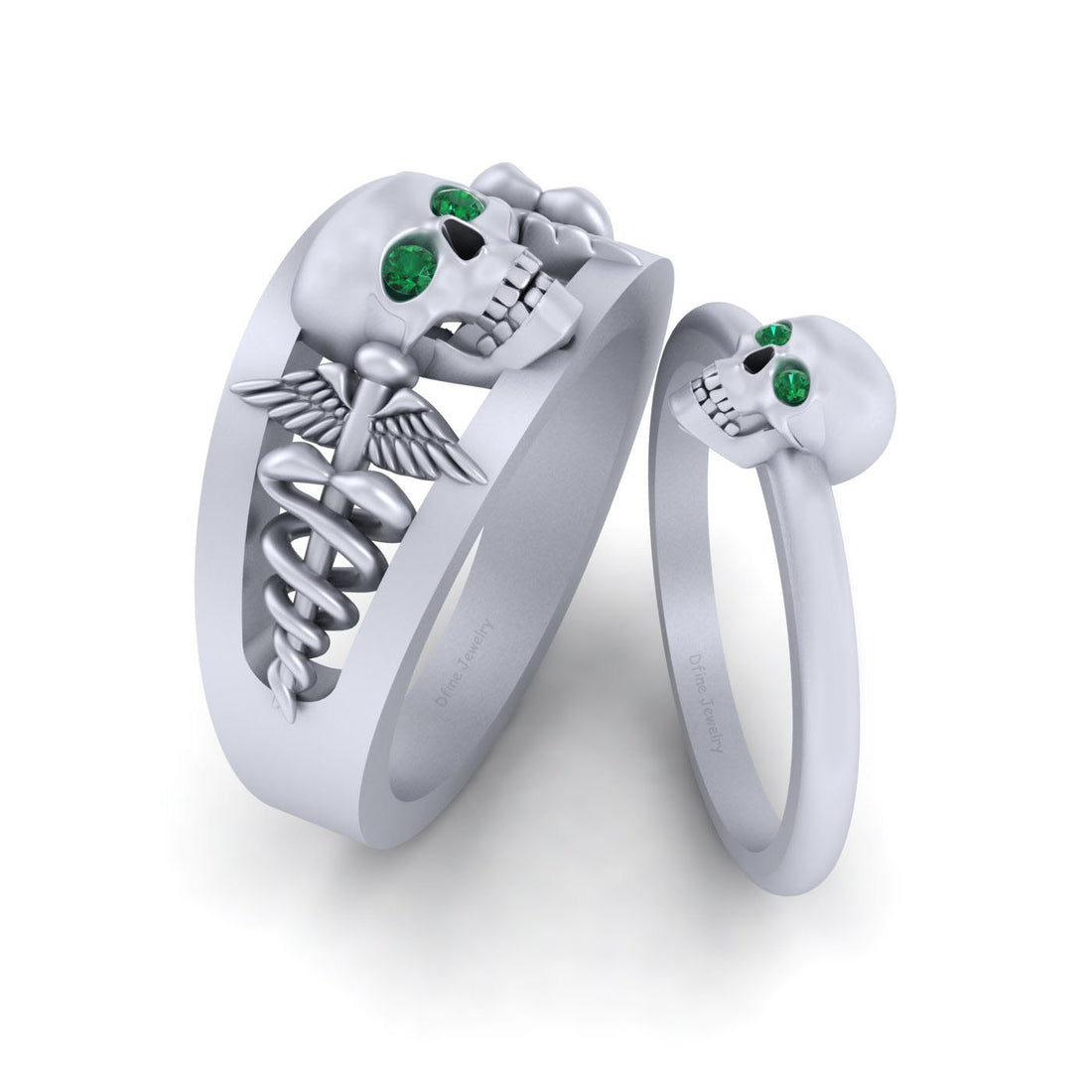 Doctor Logo Skull Engagement Rings