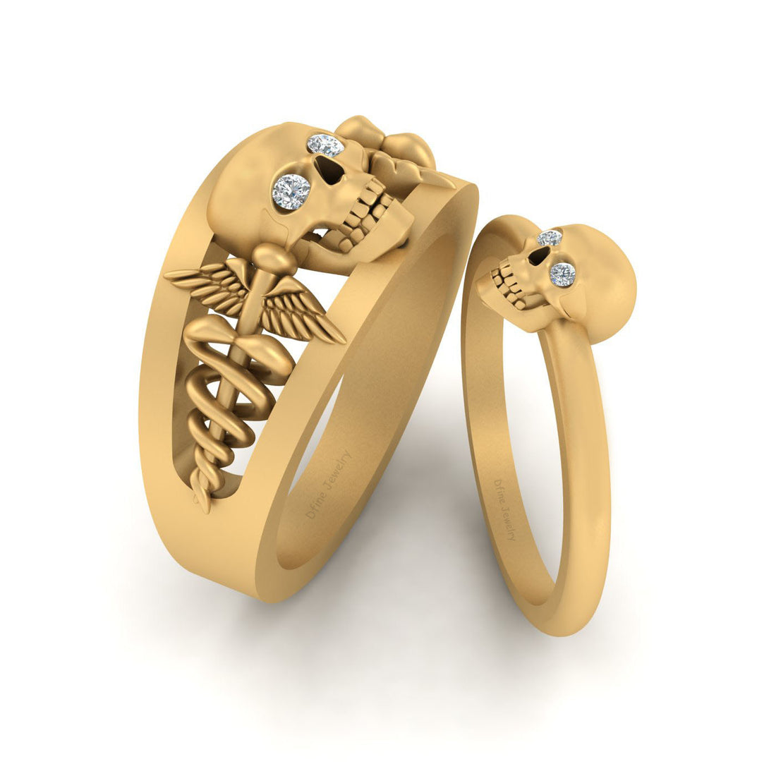 Skull Doctor Logo Couple Rings
