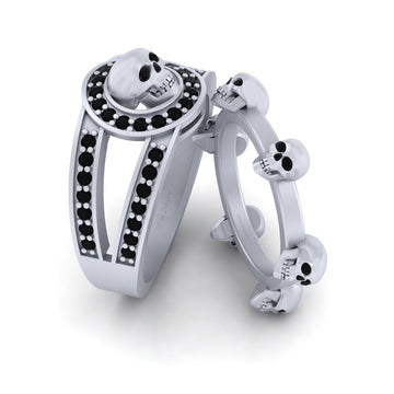 SKULL WEDDING BAND SET