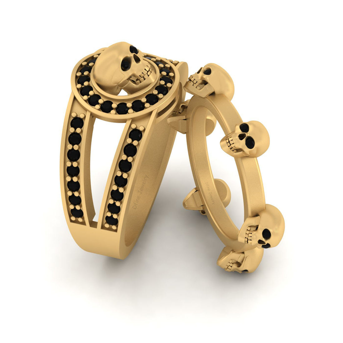 Gold Skull Wedding Bands