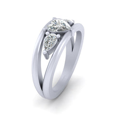Heart Shape Diamond Promise Ring 3 Stone Diamond Engagement Ring