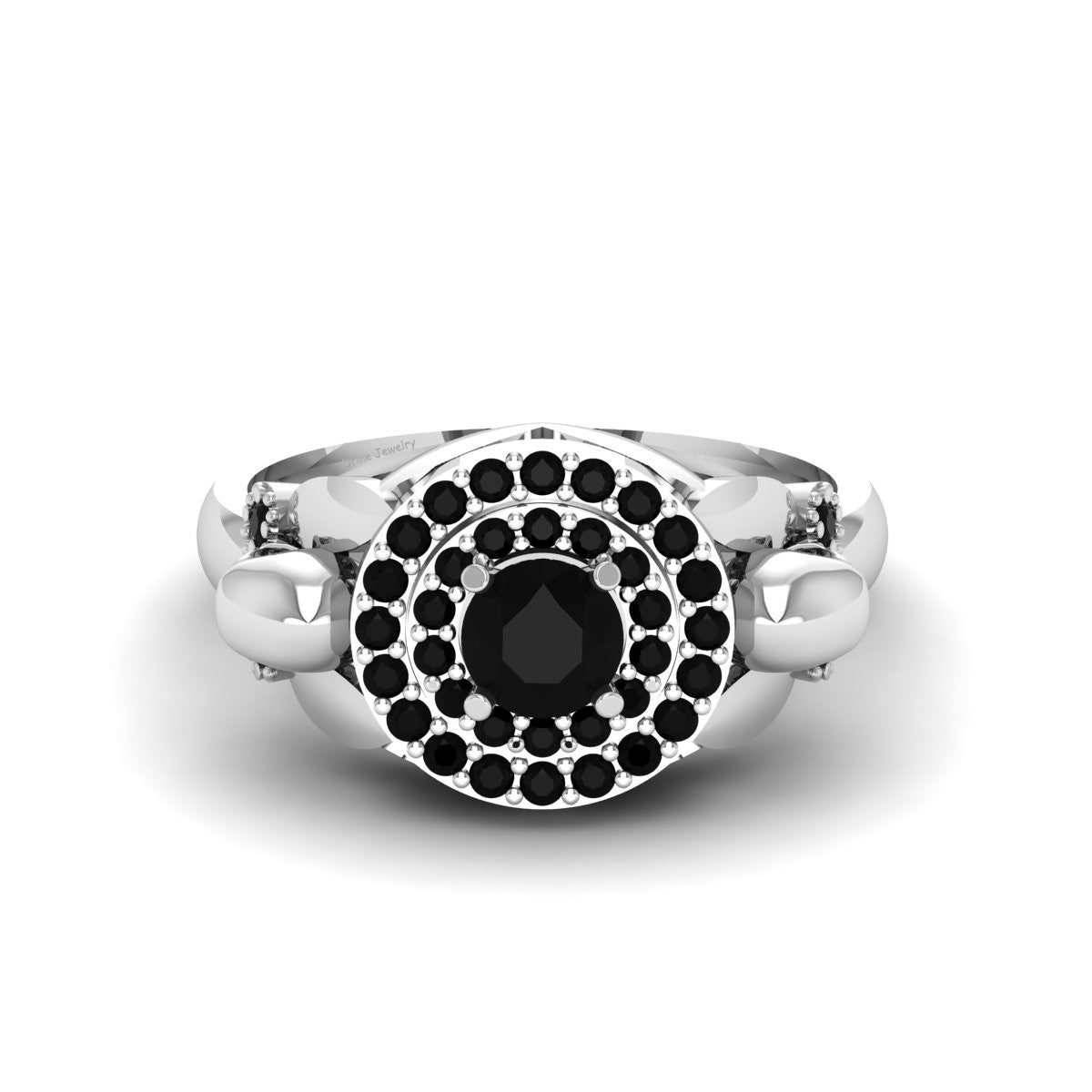 1.25tcw Onyx Skull Engagement Rings