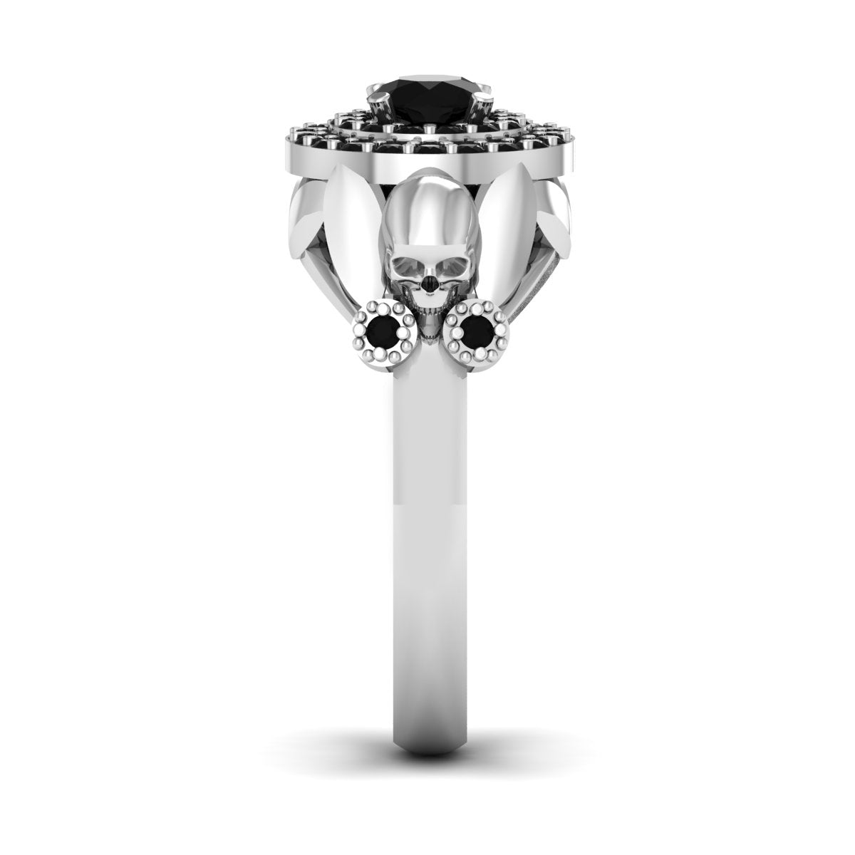 1.25tcw Onyx Skull Engagement Rings