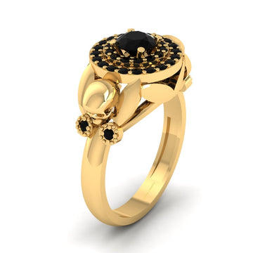 HALO SKULL WEDDING RING