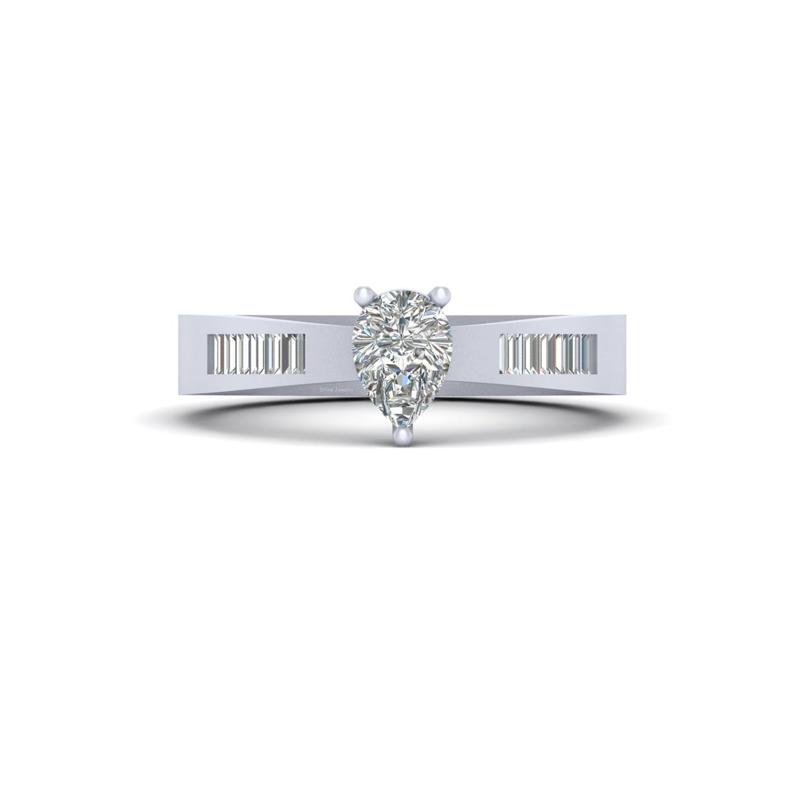 Pear Diamond Promise Ring