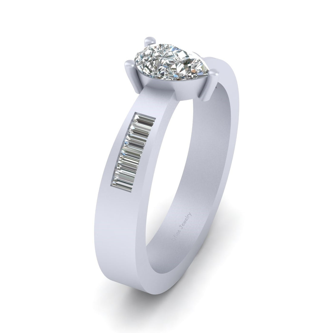 Pear Diamond Promise Ring