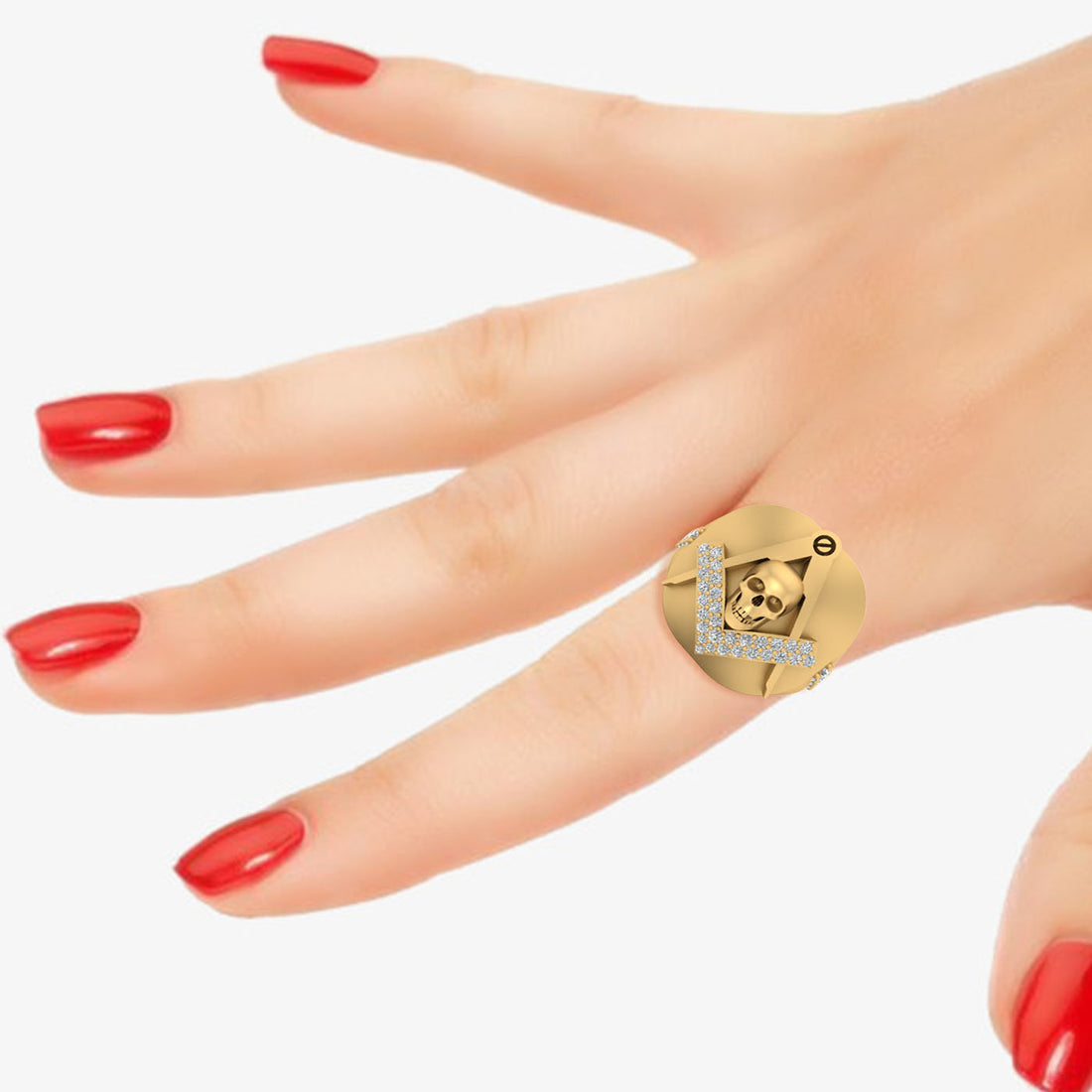MASONIC SKULL WEDDING RING