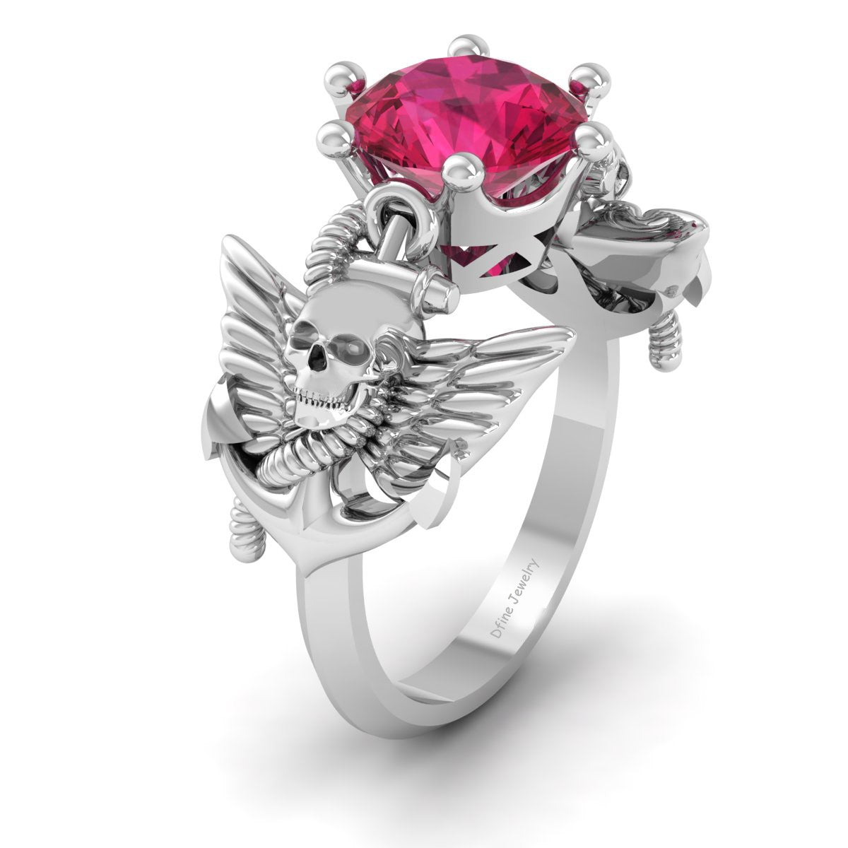 GOTHIC SKULL WEDDING RING