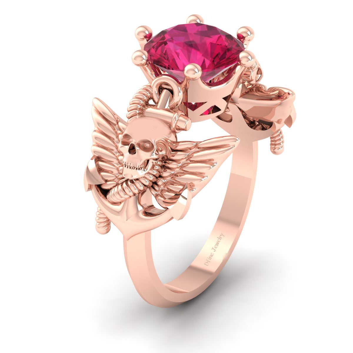 GOTHIC SKULL WEDDING RING