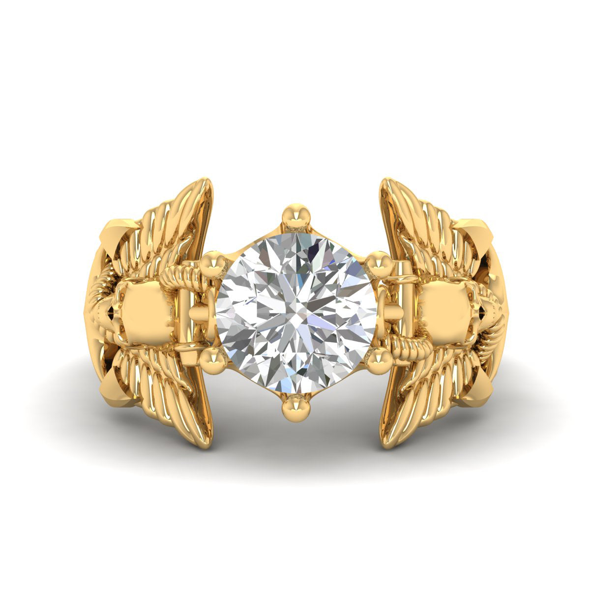 SOLITAIRE MOISSANITE SKULL WEDDING RING