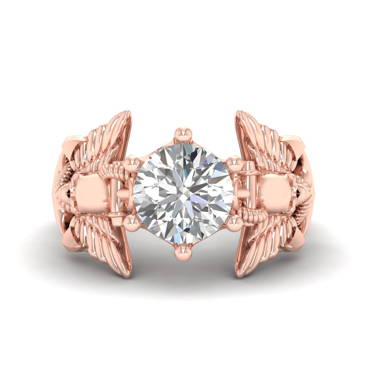 SOLITAIRE MOISSANITE SKULL WEDDING RING