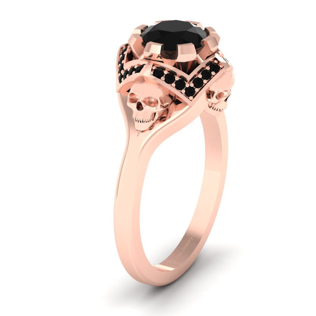 BLACK ONYX SKULL ENGAGEMENT RING