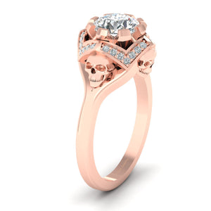 Moissanite Skull Ring For Women 1.45TCW Skull Wedding Ring