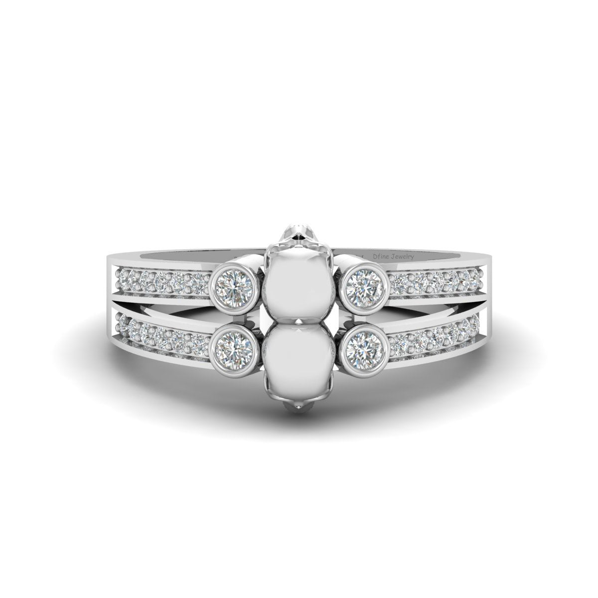 0.35TCW Diamond Skull Ring