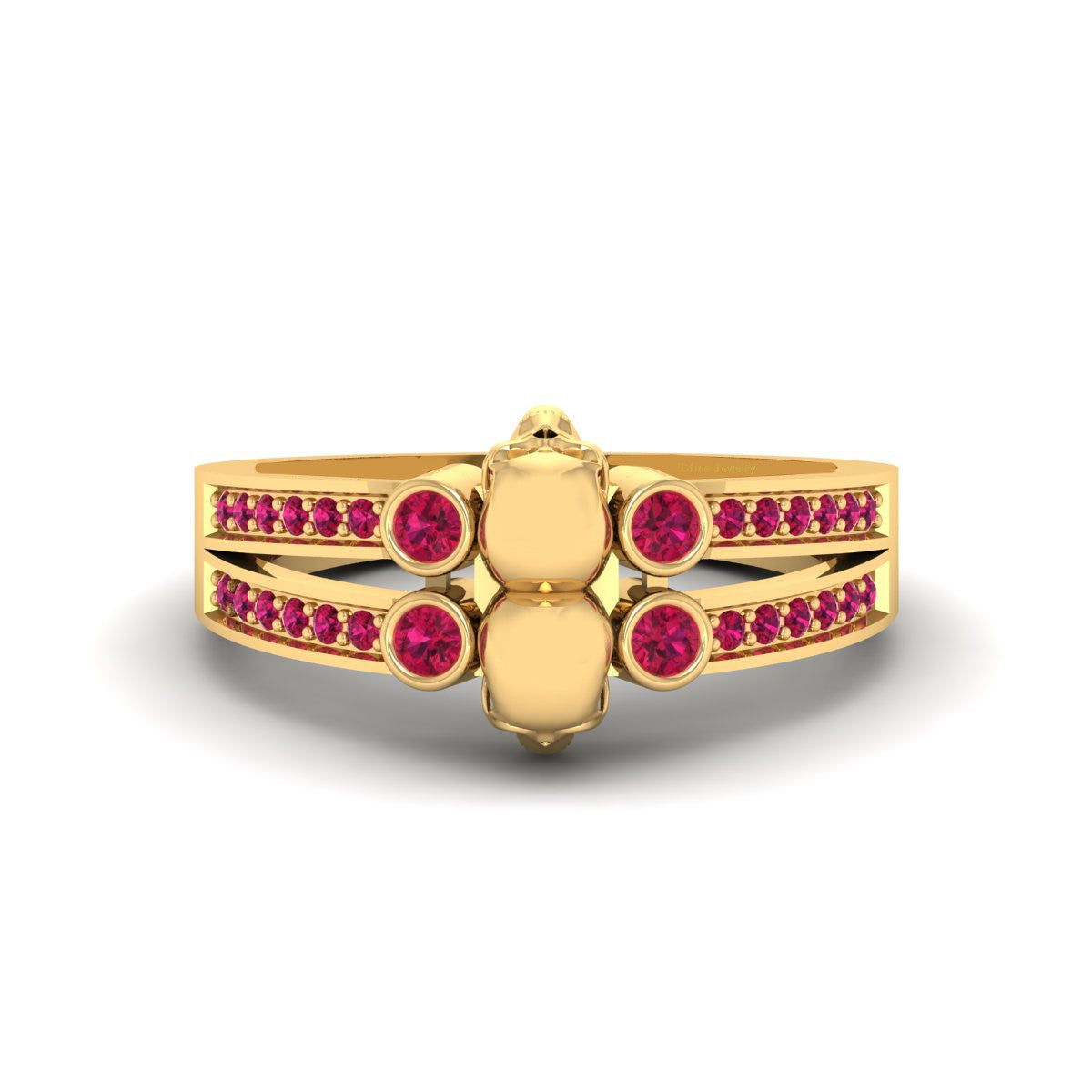 0.35TCW Ruby Skull Engagement Ring