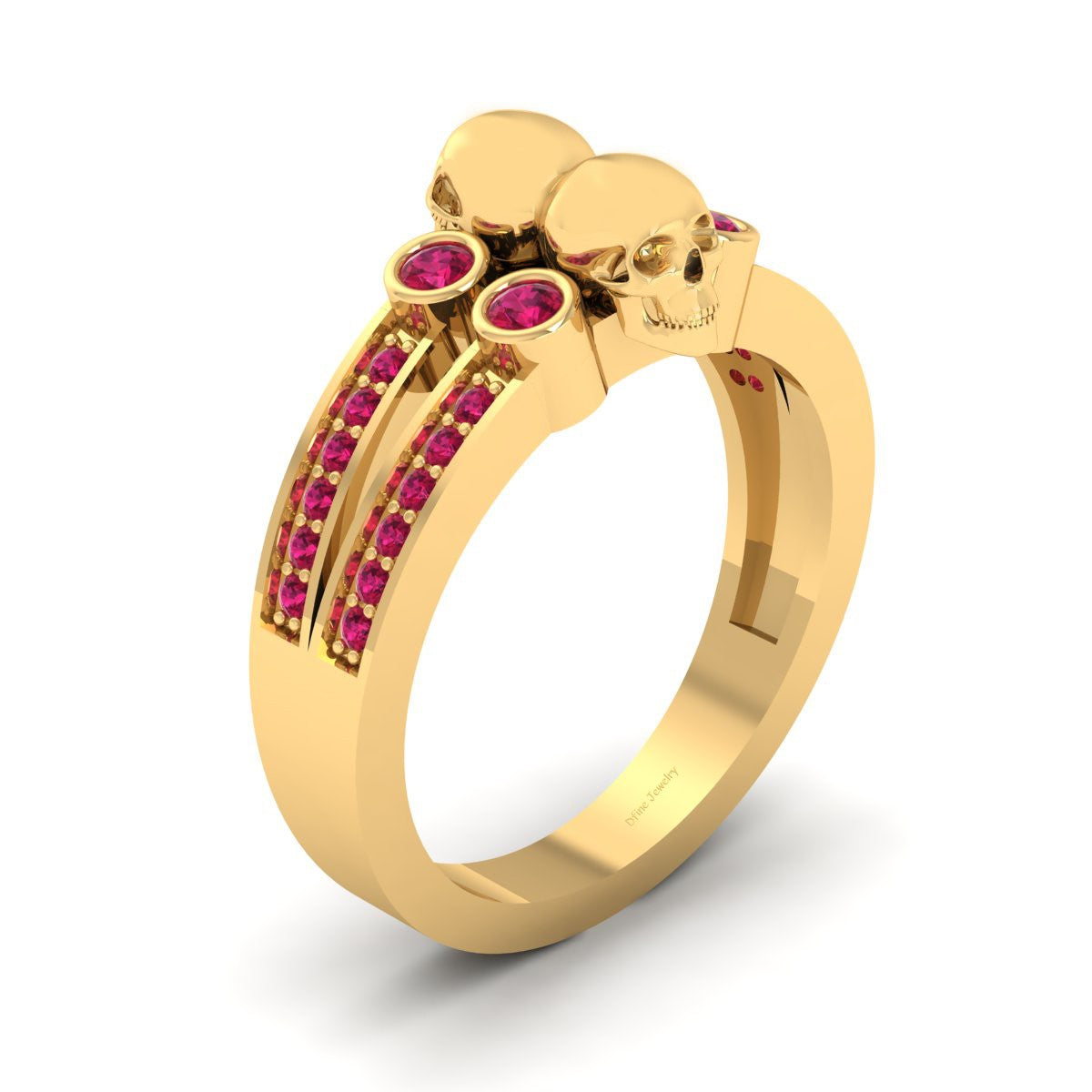 0.35TCW Ruby Skull Engagement Ring