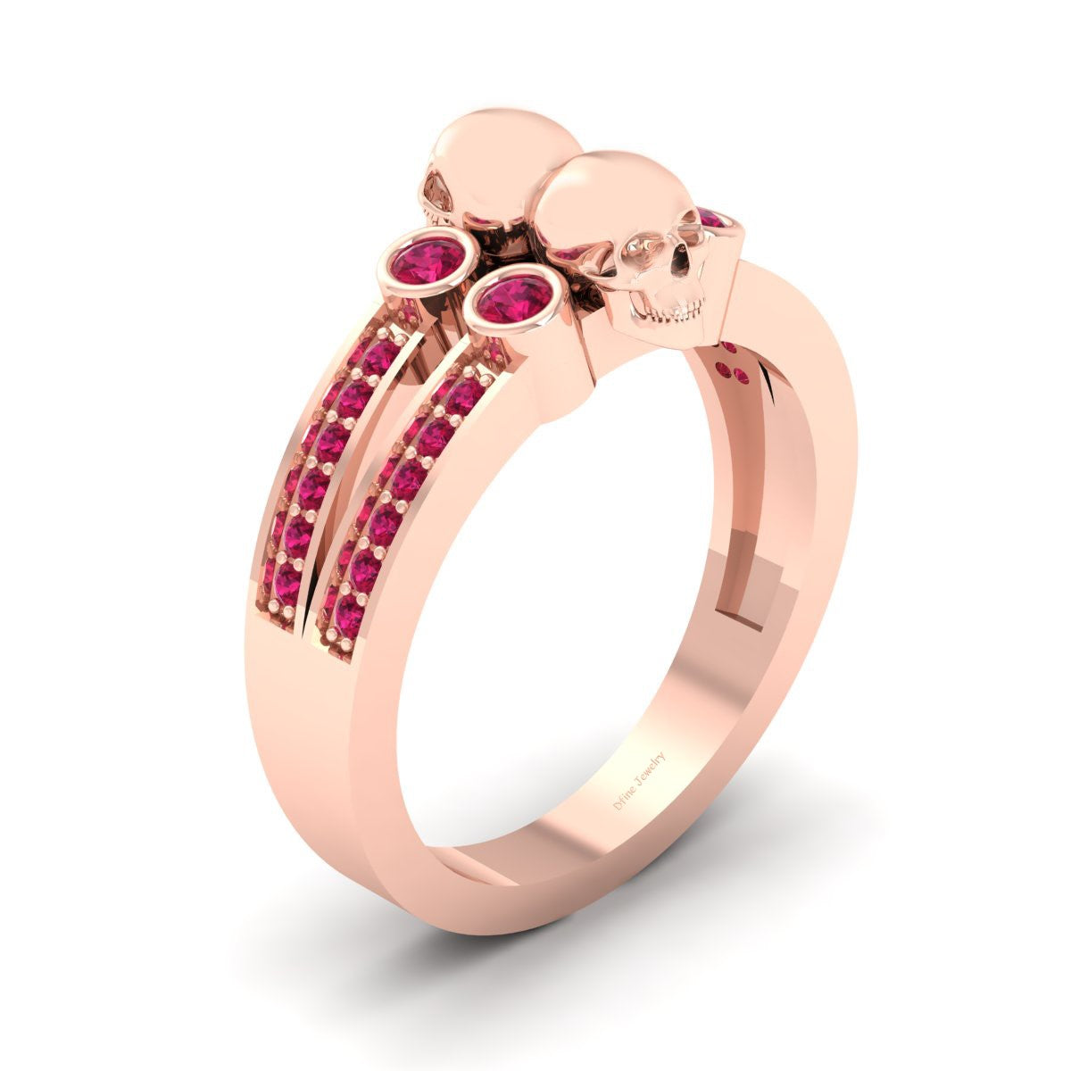 0.35TCW Ruby Skull Engagement Ring