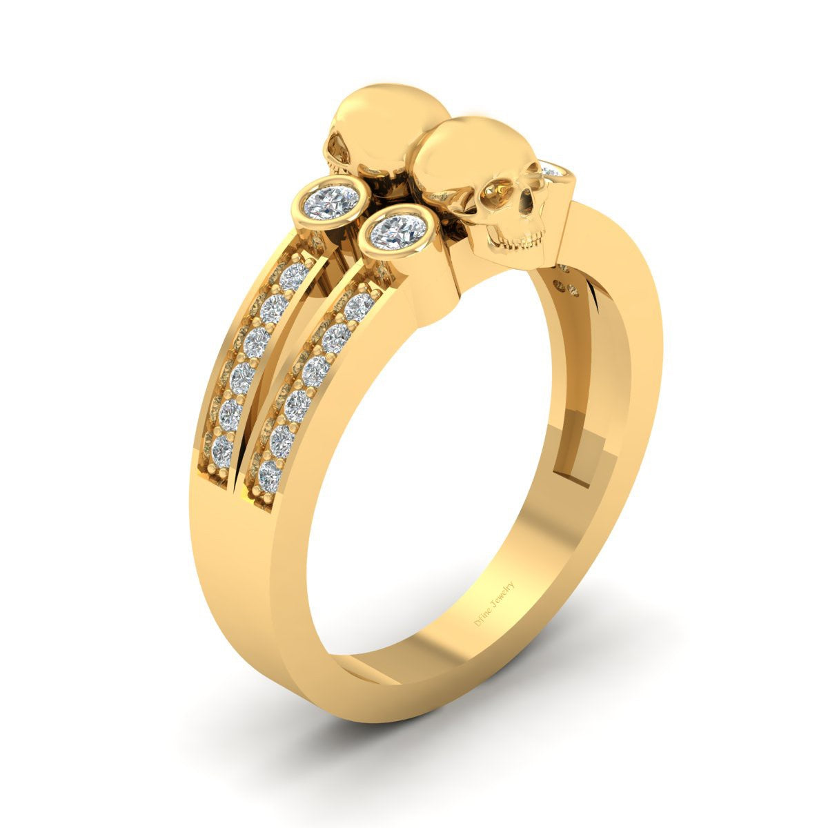 0.35TCW Diamond Skull Ring
