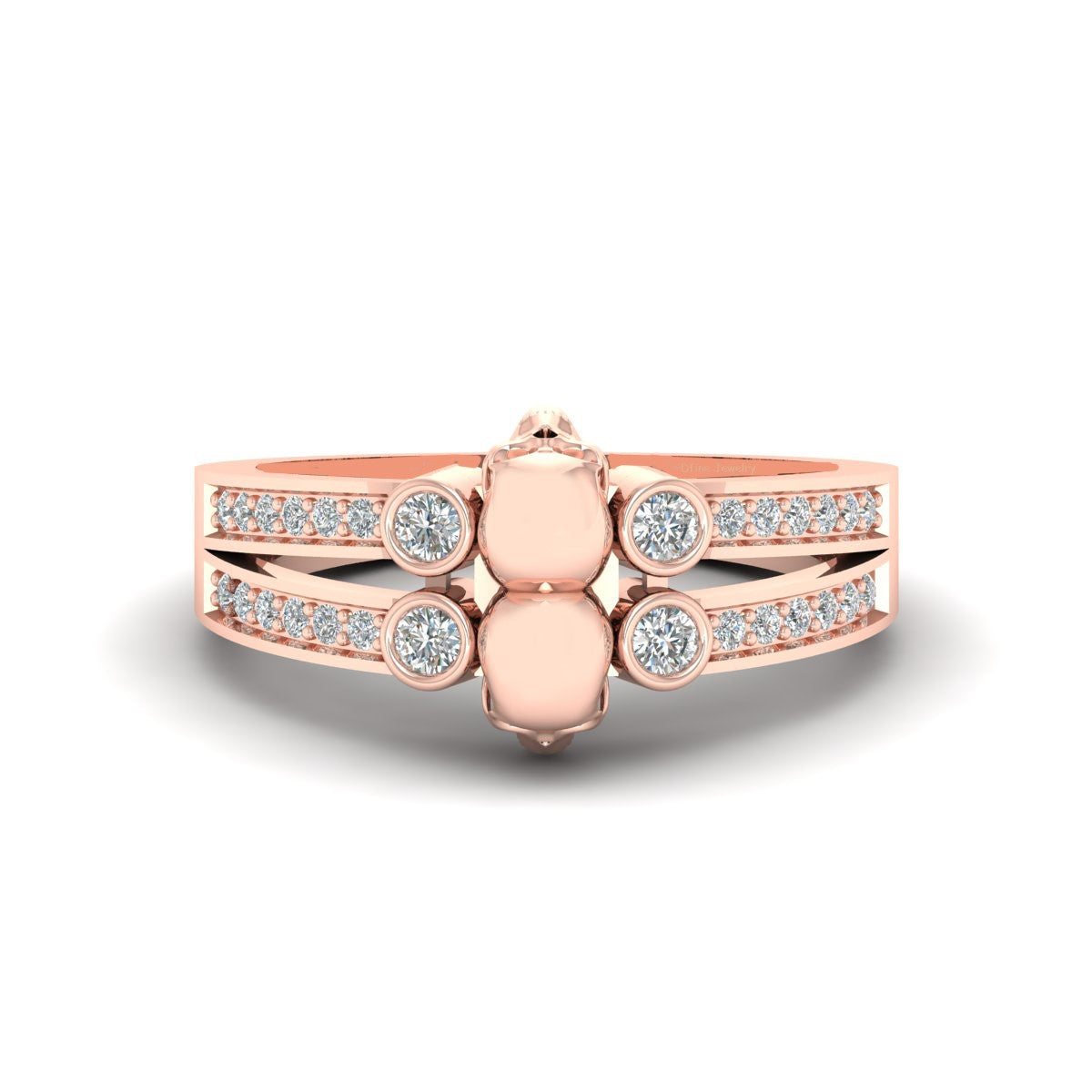0.35TCW Diamond Skull Ring
