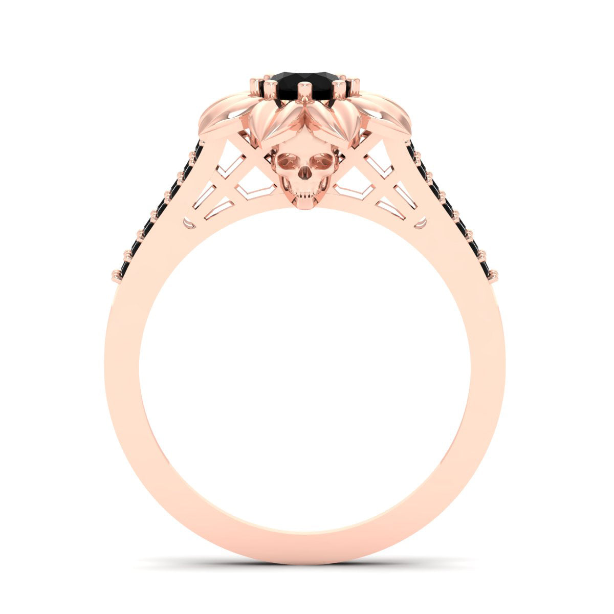 Skull Flower Wedding Ring