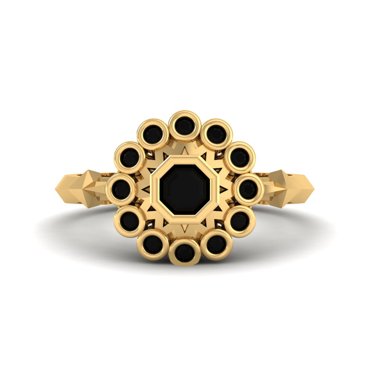 BLACK ONYX SKULL WEDDING RING