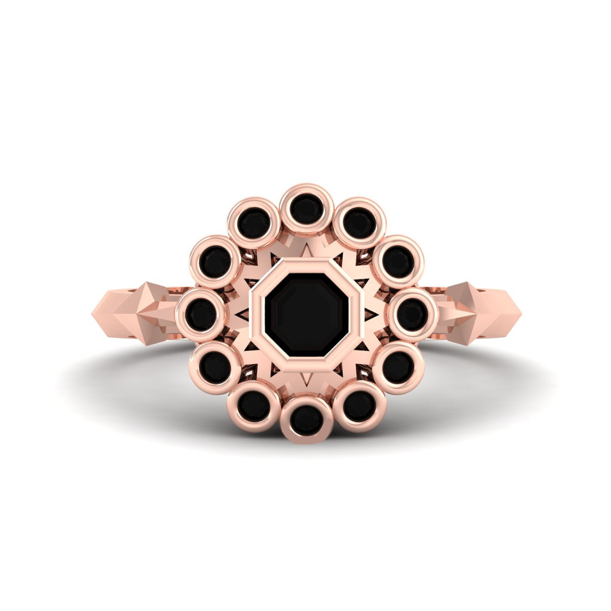 BLACK ONYX SKULL WEDDING RING