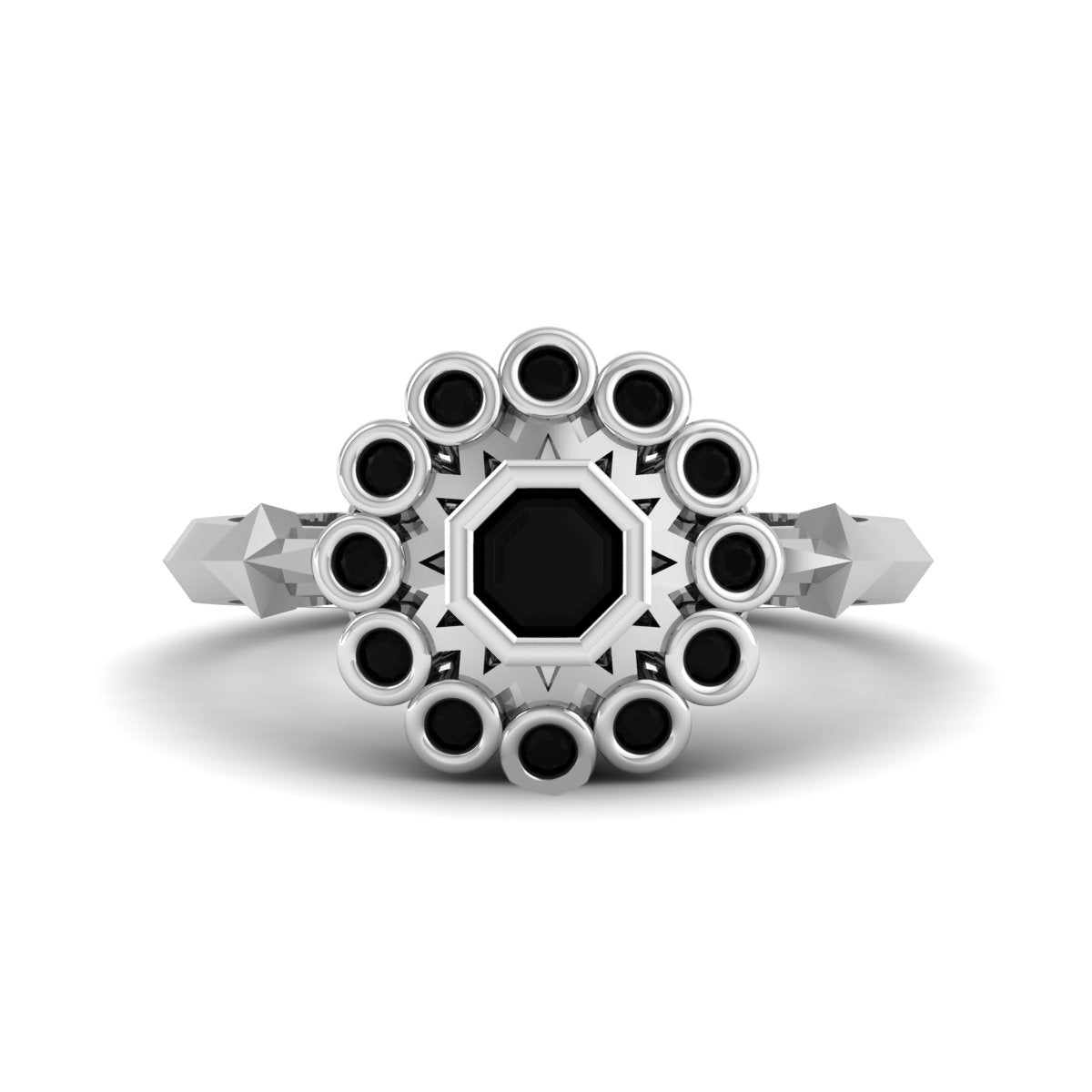 BLACK ONYX SKULL WEDDING RING