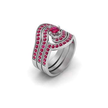 WHITE GOLD WEDDING SET