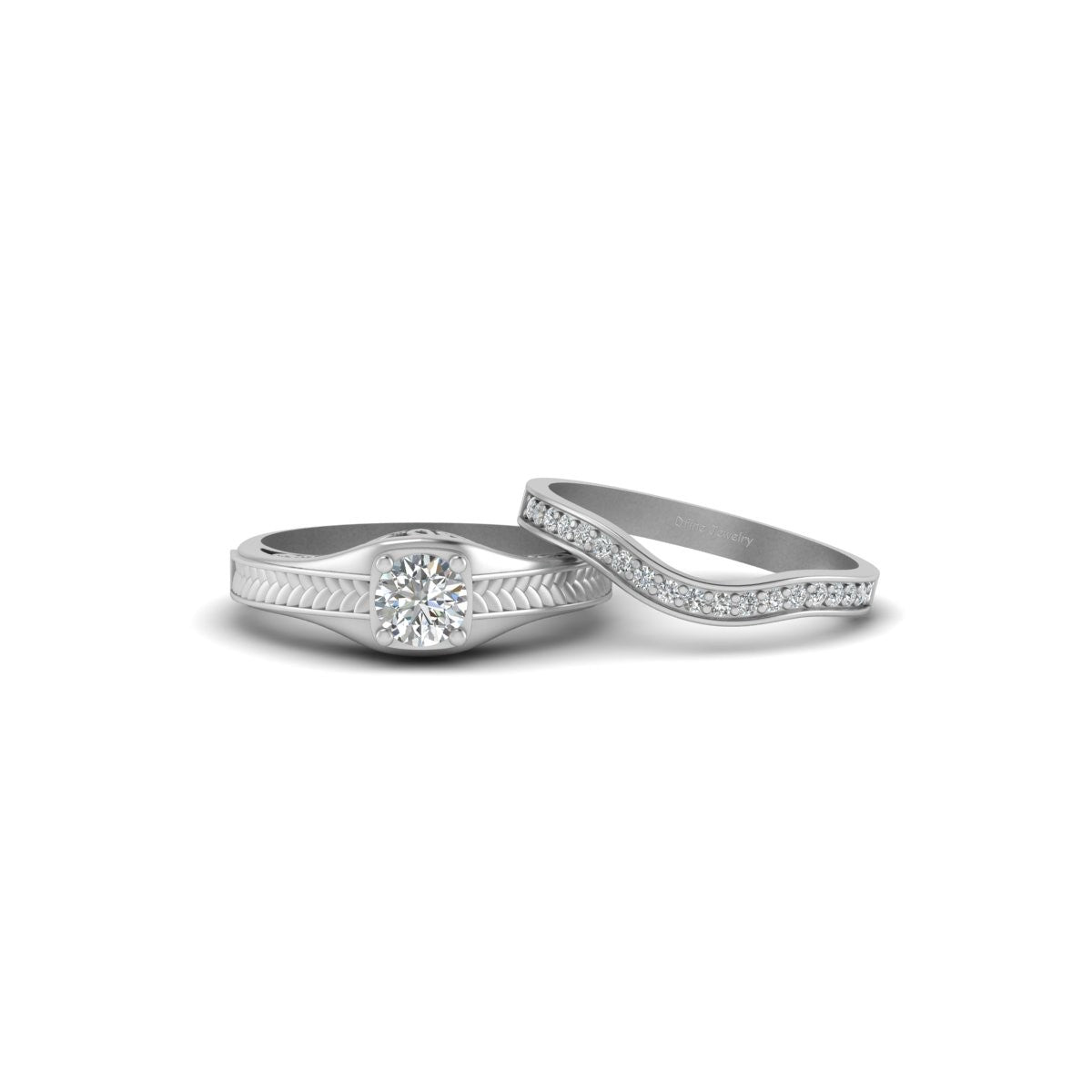 MOISSANITE WEDDING RING SET