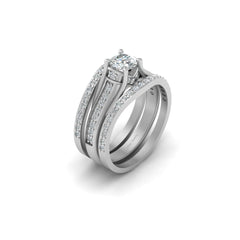 Diamond Promise Ring Set Solid 14k White Gold Wedding Ring Band Set