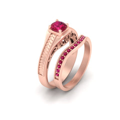 Filigree Bridal Wedding Set 2 Piece Engagement Ring Set For Women