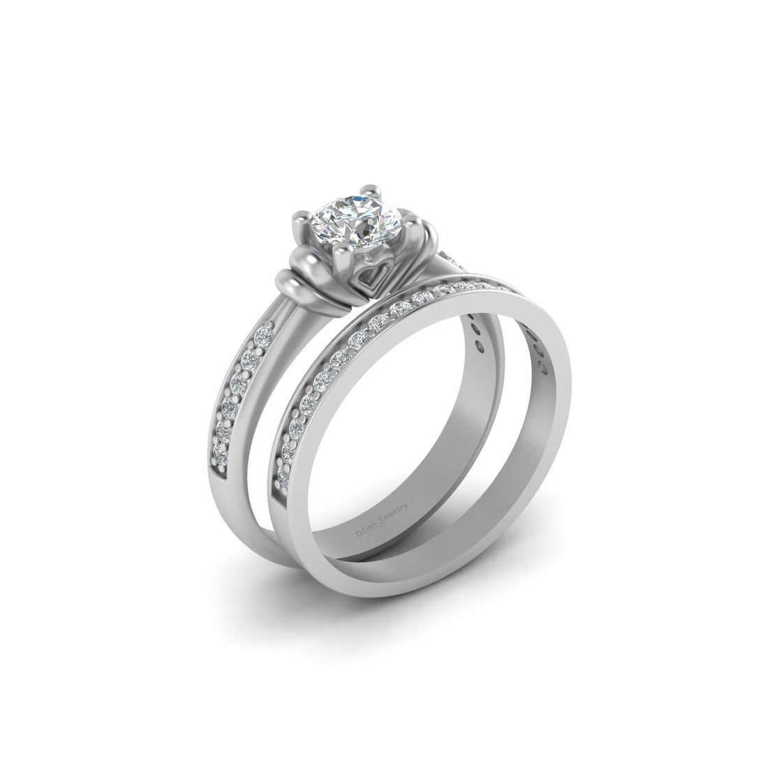 HEART BASE DIAMOND PROMISE RING SET
