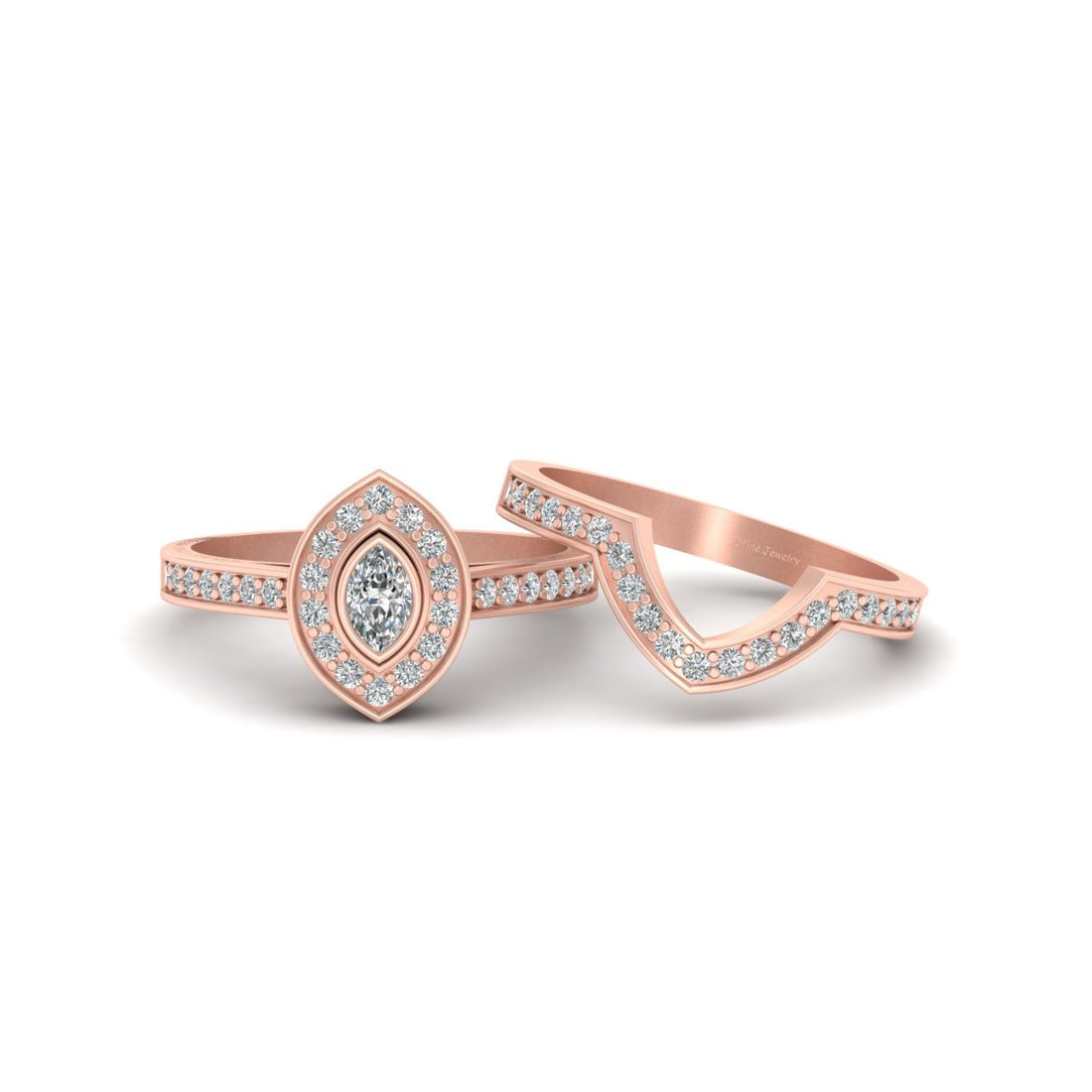 HALO DIAMOND BRIDAL RING SET