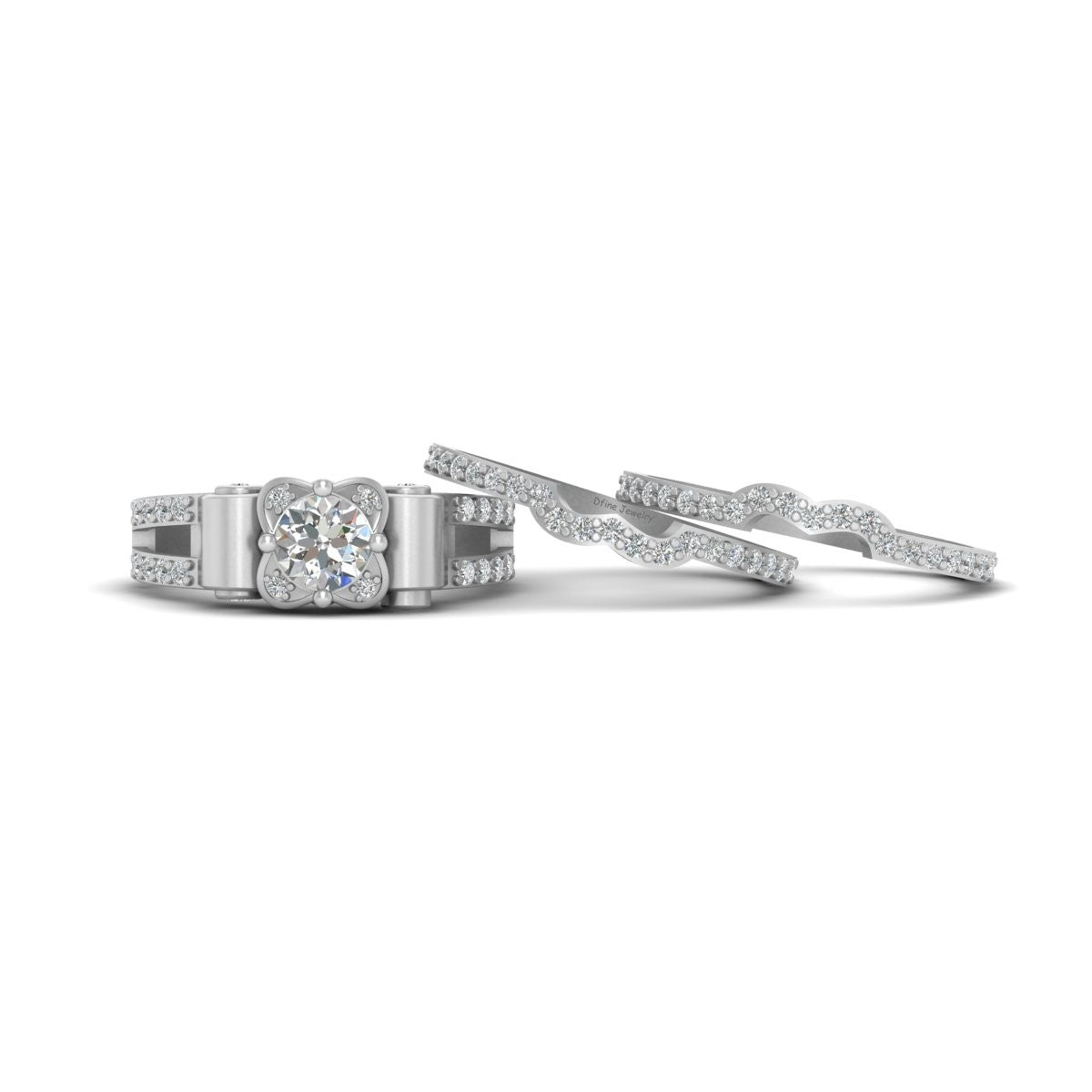 0.50CT MOISSANITE ENGAGEMENT RING SET
