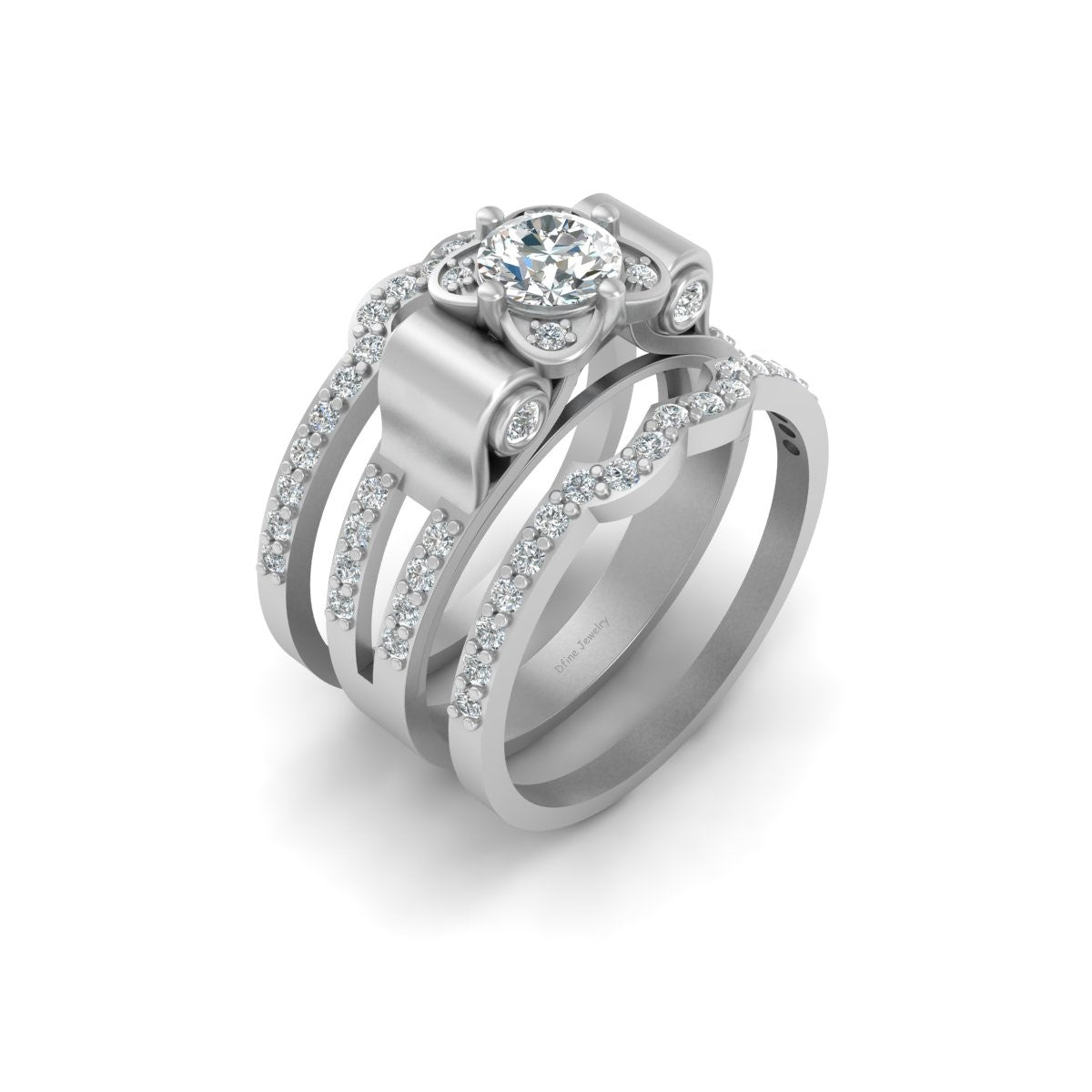 0.50CT MOISSANITE ENGAGEMENT RING SET