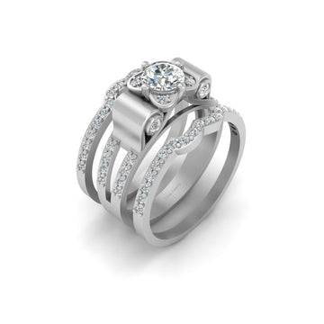 0.50CT MOISSANITE ENGAGEMENT RING SET