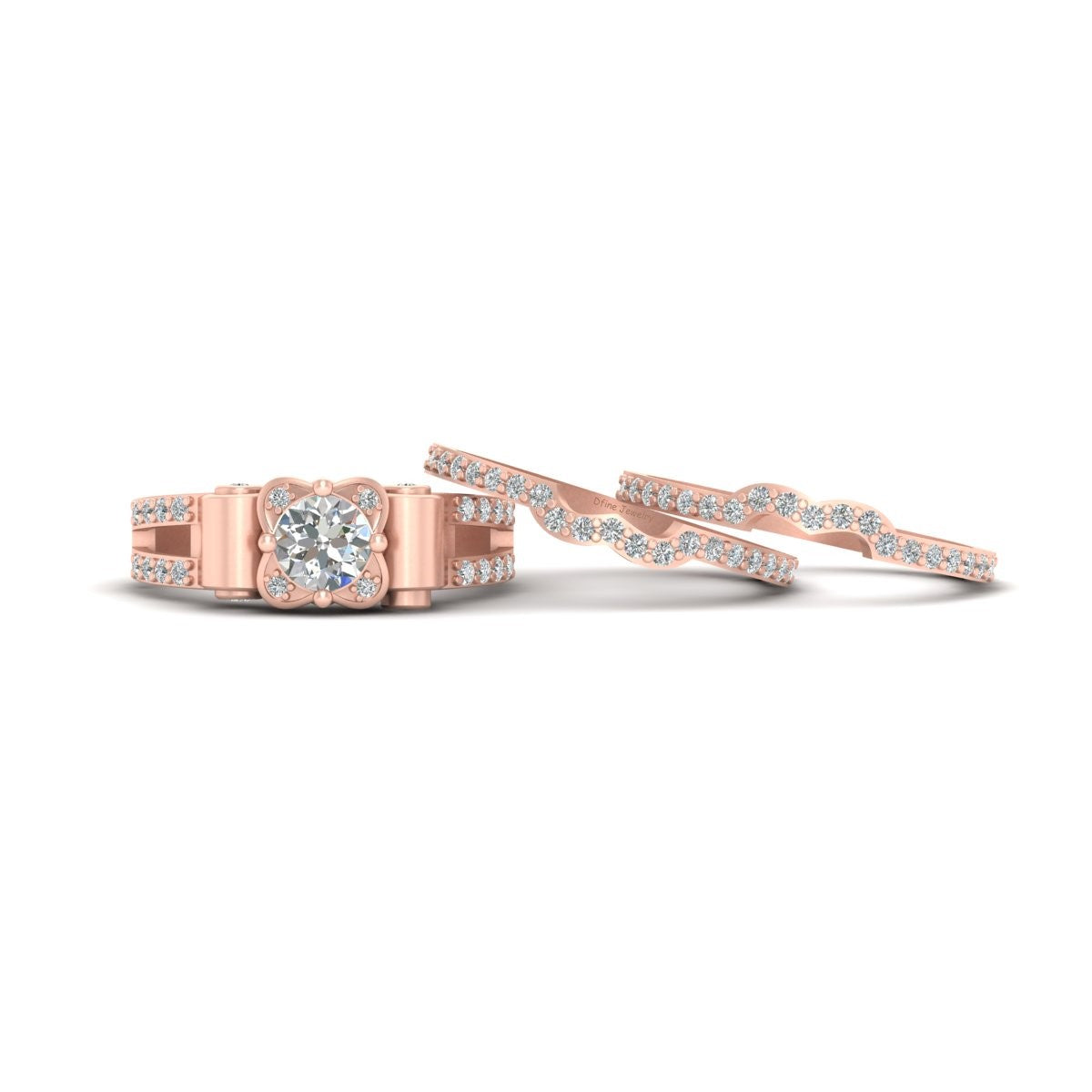 0.50CT MOISSANITE ENGAGEMENT RING SET