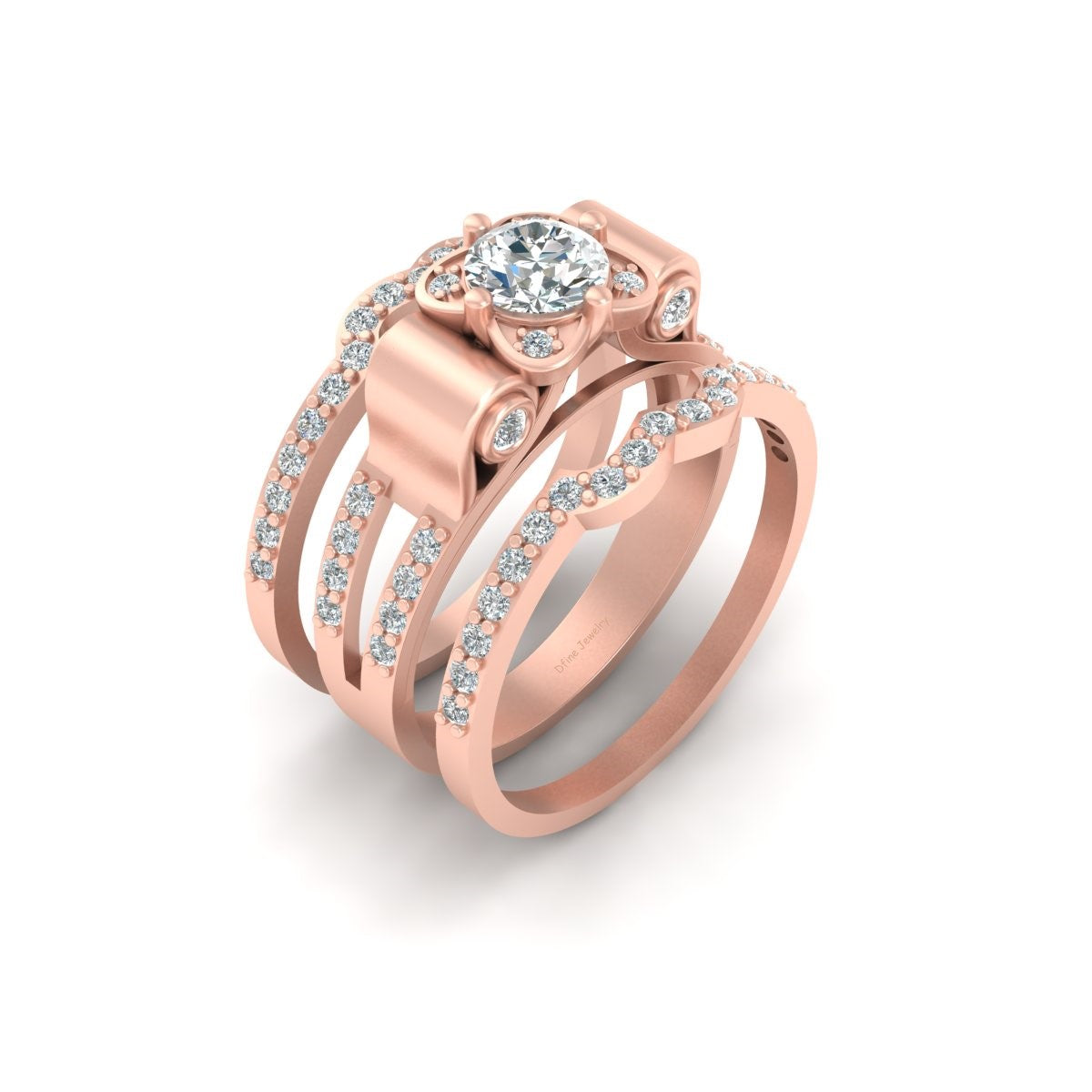 0.50CT MOISSANITE ENGAGEMENT RING SET