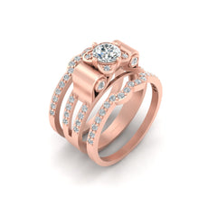 0.50ct Moissanite Wedding Ring Set Art Nouveau Bridal Ring Set