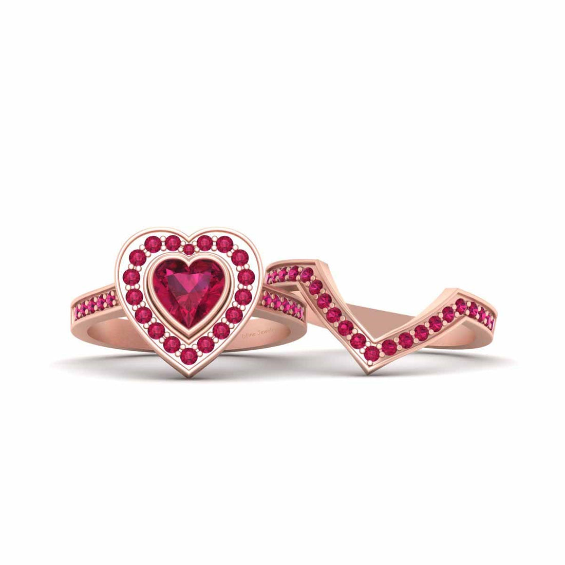 PINK RUBY HEART RING