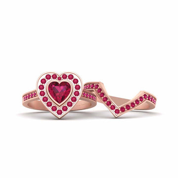 PINK RUBY HEART RING