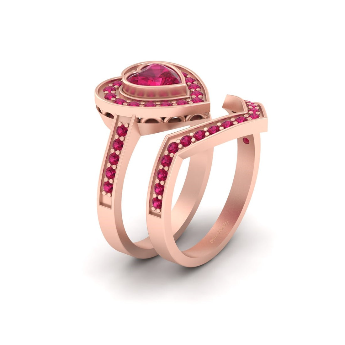 PINK RUBY HEART RING