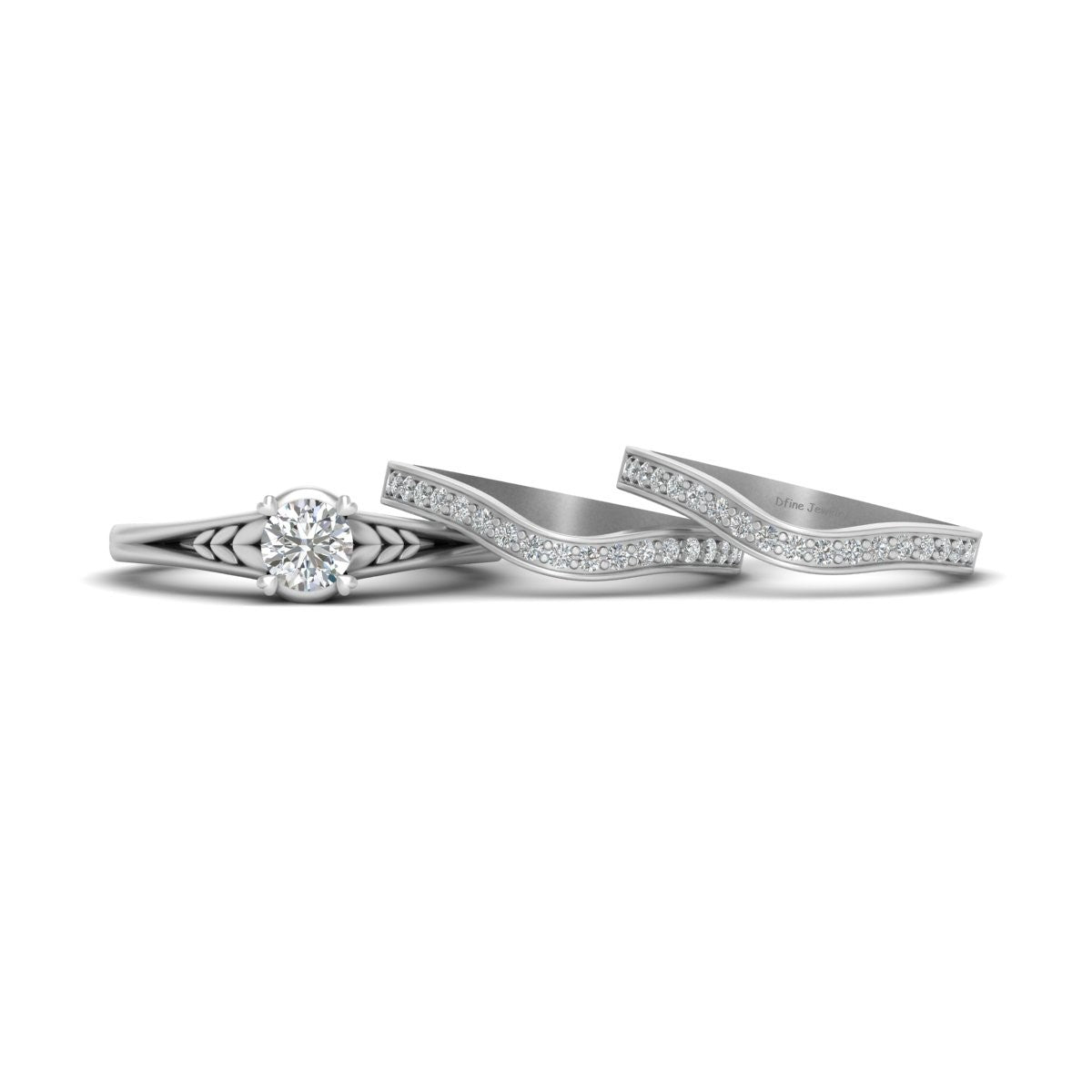 SOLITAIRE MOISSANITE ENGAGEMENT RING SET